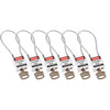 Kompakte Sicherheitsschlösser – mit Kabelbügel, Weiß, KA - Gleichschließende Schlösser, Stahl, 108.00 mm, 6 Stück / Box